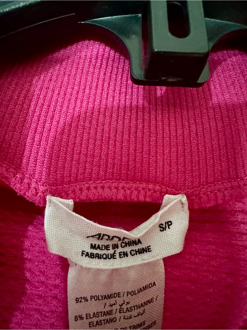 Women’s Half-Zip Stretchy Waffle Knit Cropped Athletic Sweater - Hot Pink - Picture 5 of 5